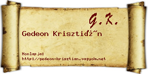 Gedeon Krisztián névjegykártya