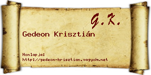 Gedeon Krisztián névjegykártya
